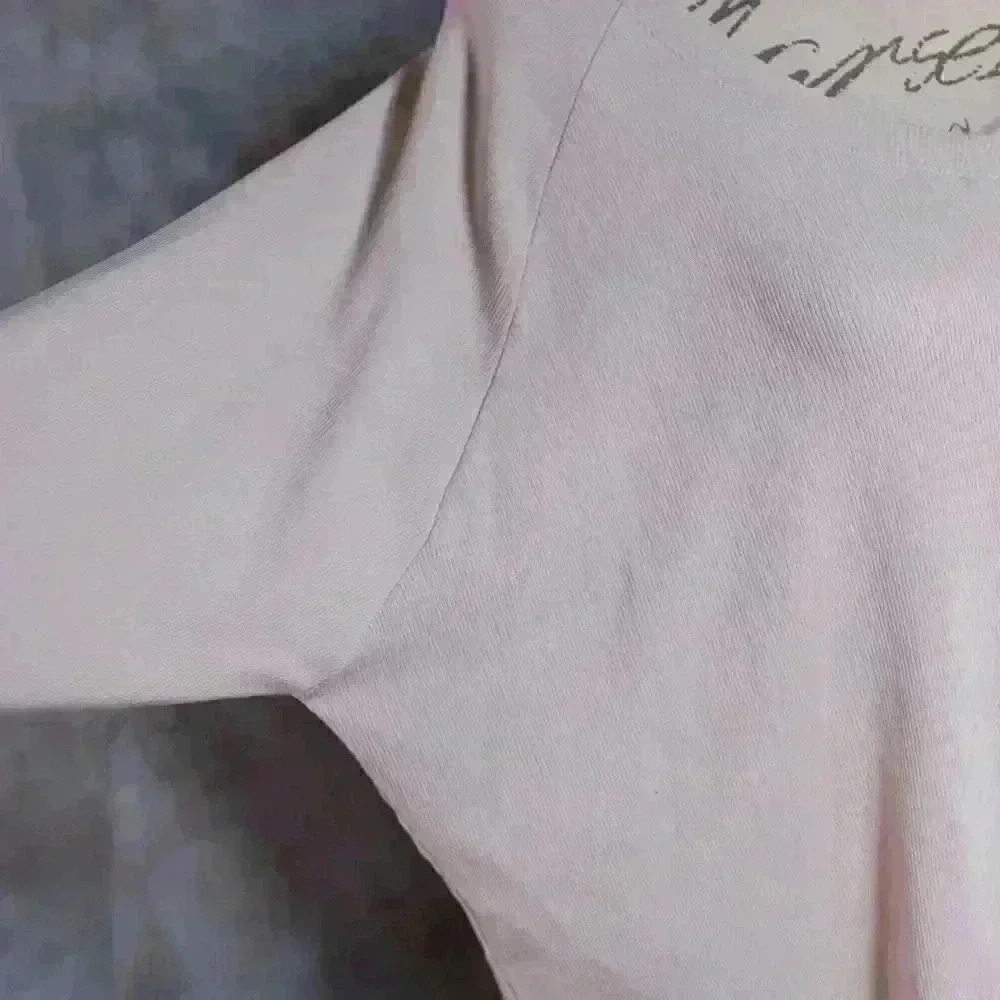 Women's Zyia Active Size M tan dolman sleeved vneck ribbed jersey top . V-Neck - Picture 5 of 13